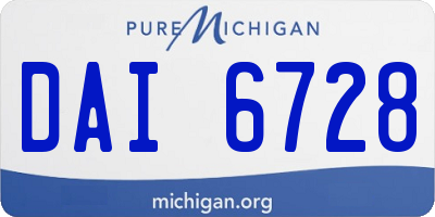 MI license plate DAI6728