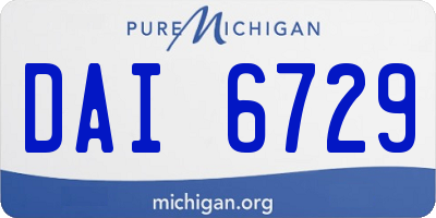 MI license plate DAI6729