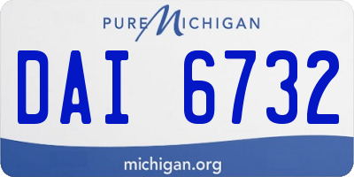 MI license plate DAI6732