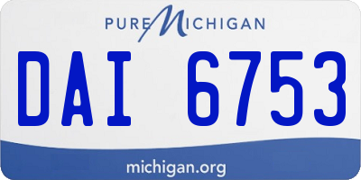 MI license plate DAI6753