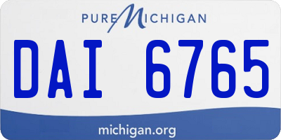 MI license plate DAI6765