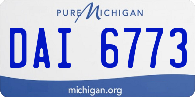 MI license plate DAI6773