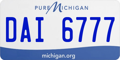 MI license plate DAI6777