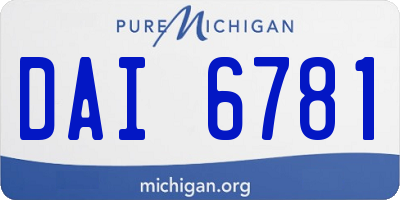 MI license plate DAI6781