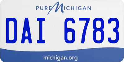 MI license plate DAI6783