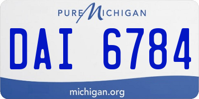 MI license plate DAI6784