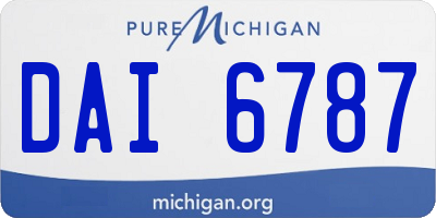 MI license plate DAI6787