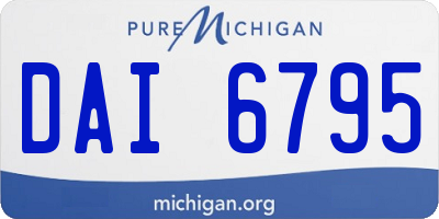 MI license plate DAI6795