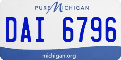 MI license plate DAI6796