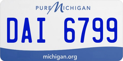 MI license plate DAI6799