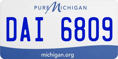 MI license plate DAI6809