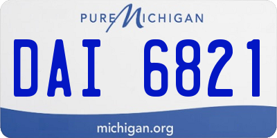 MI license plate DAI6821
