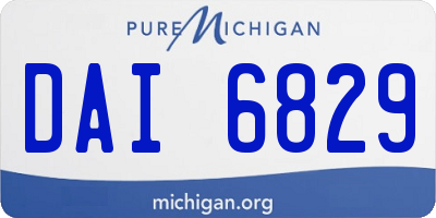MI license plate DAI6829
