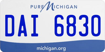 MI license plate DAI6830