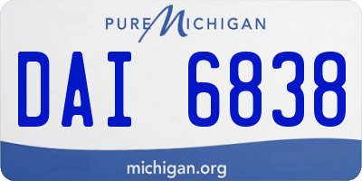 MI license plate DAI6838