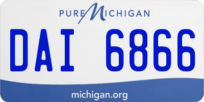 MI license plate DAI6866