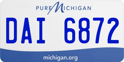MI license plate DAI6872