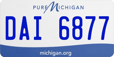 MI license plate DAI6877