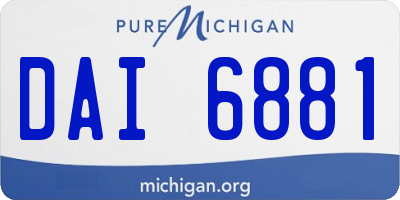 MI license plate DAI6881