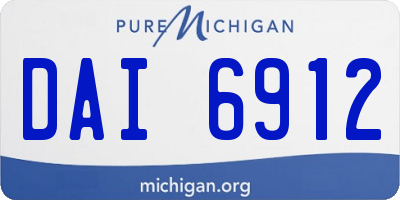 MI license plate DAI6912