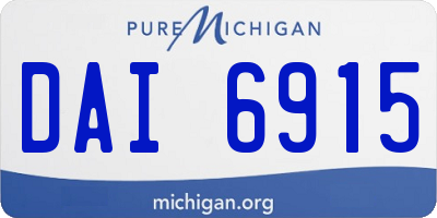 MI license plate DAI6915