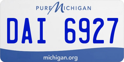 MI license plate DAI6927