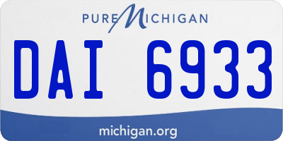 MI license plate DAI6933