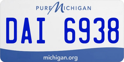 MI license plate DAI6938