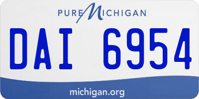 MI license plate DAI6954