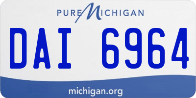 MI license plate DAI6964