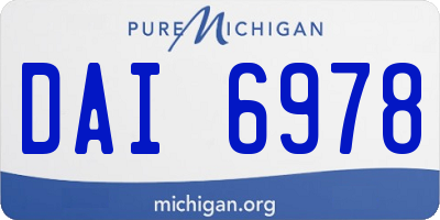 MI license plate DAI6978