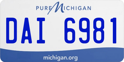 MI license plate DAI6981
