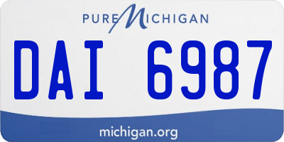 MI license plate DAI6987