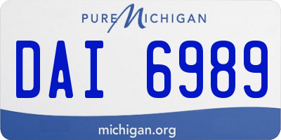 MI license plate DAI6989