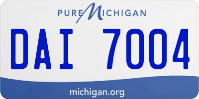MI license plate DAI7004
