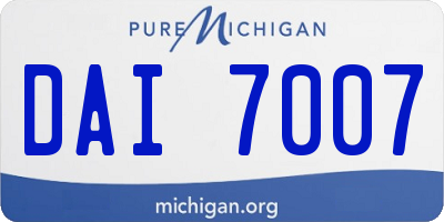 MI license plate DAI7007
