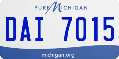 MI license plate DAI7015
