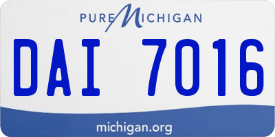 MI license plate DAI7016