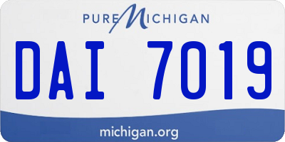 MI license plate DAI7019