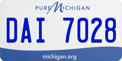 MI license plate DAI7028
