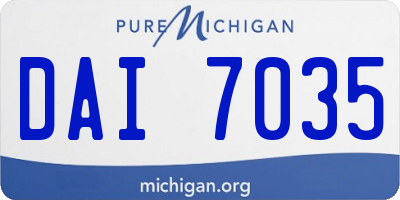 MI license plate DAI7035