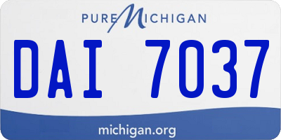 MI license plate DAI7037