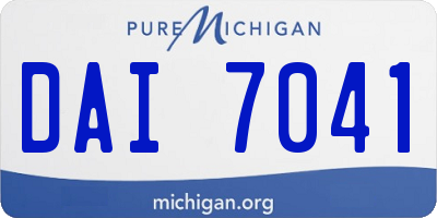 MI license plate DAI7041