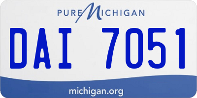 MI license plate DAI7051