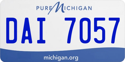 MI license plate DAI7057