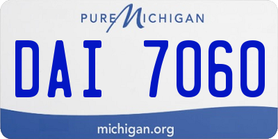 MI license plate DAI7060
