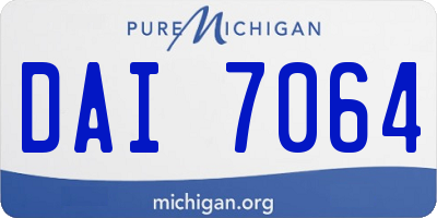 MI license plate DAI7064