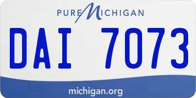 MI license plate DAI7073