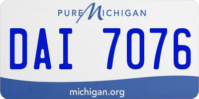 MI license plate DAI7076