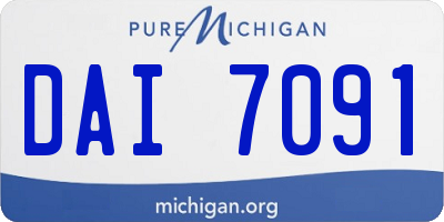 MI license plate DAI7091